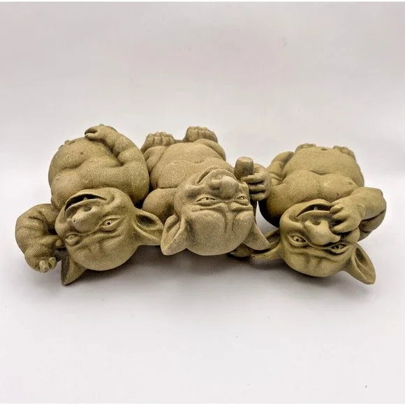 Picc-a-Dilly Design Toscano Garden Gargoyle Figurines Set of 3 Used - Picture 12 of 12